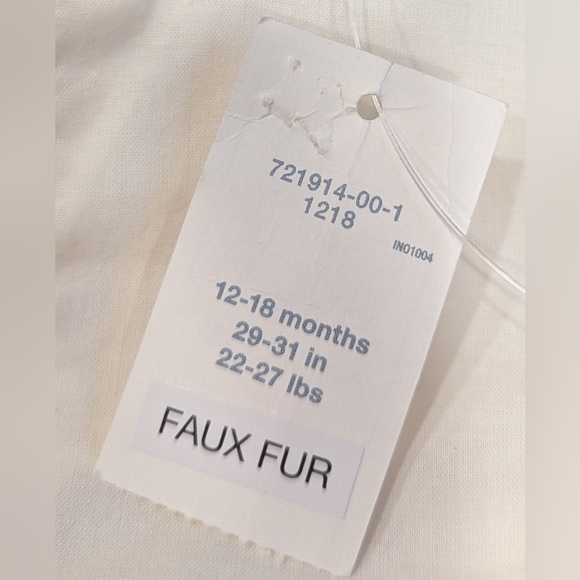 NWT...Baby Gap soft faux fur collared sleeveless corduroy dress (18-24 months) - Picture 10 of 11